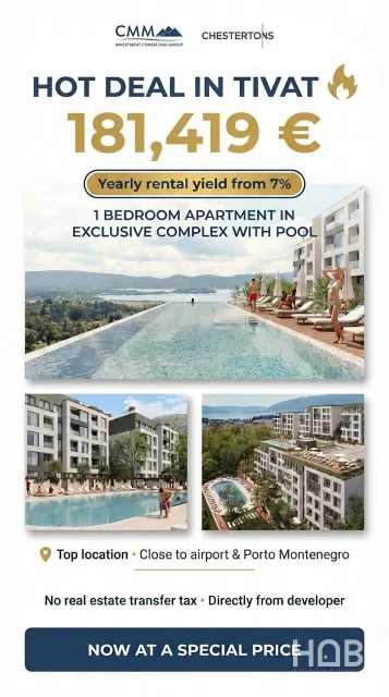 Satılık, Apartment In New Building, Tivat