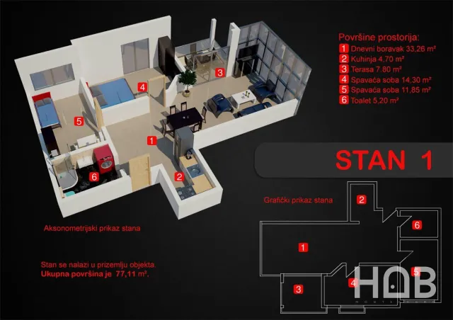 À vendre, Apartment In New Building, 41.53 m², Bar