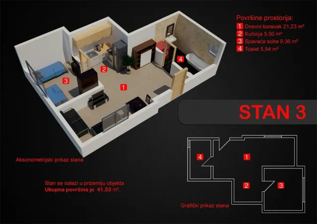 Na prodej, Apartment In New Building, 41.53 m², Bar